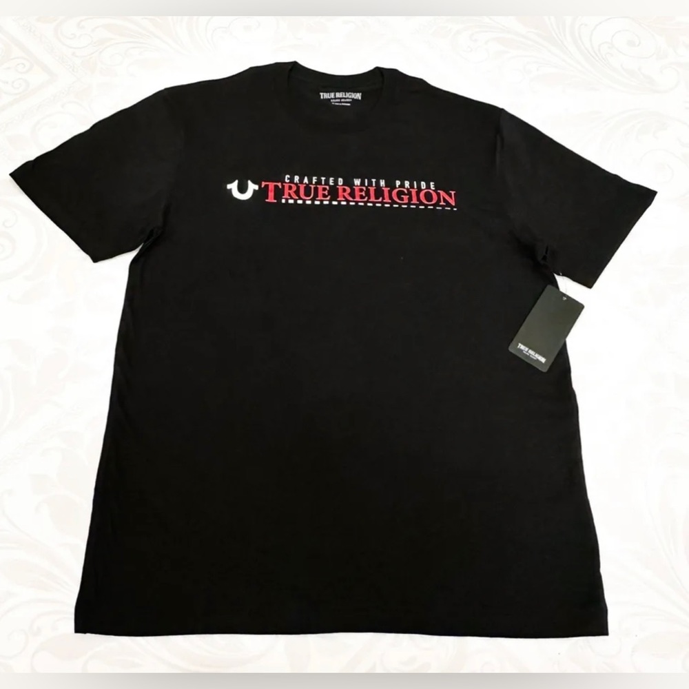 True Religion Men's Logo Tee T-Shirt size L Black